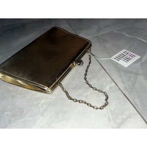 Vintage Gold Metallic Clutch with Chain